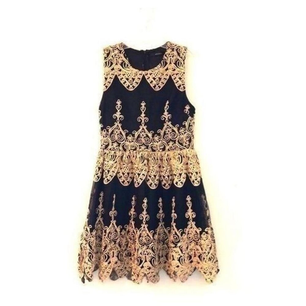 Ark & Co Black Gold Mesh Lace